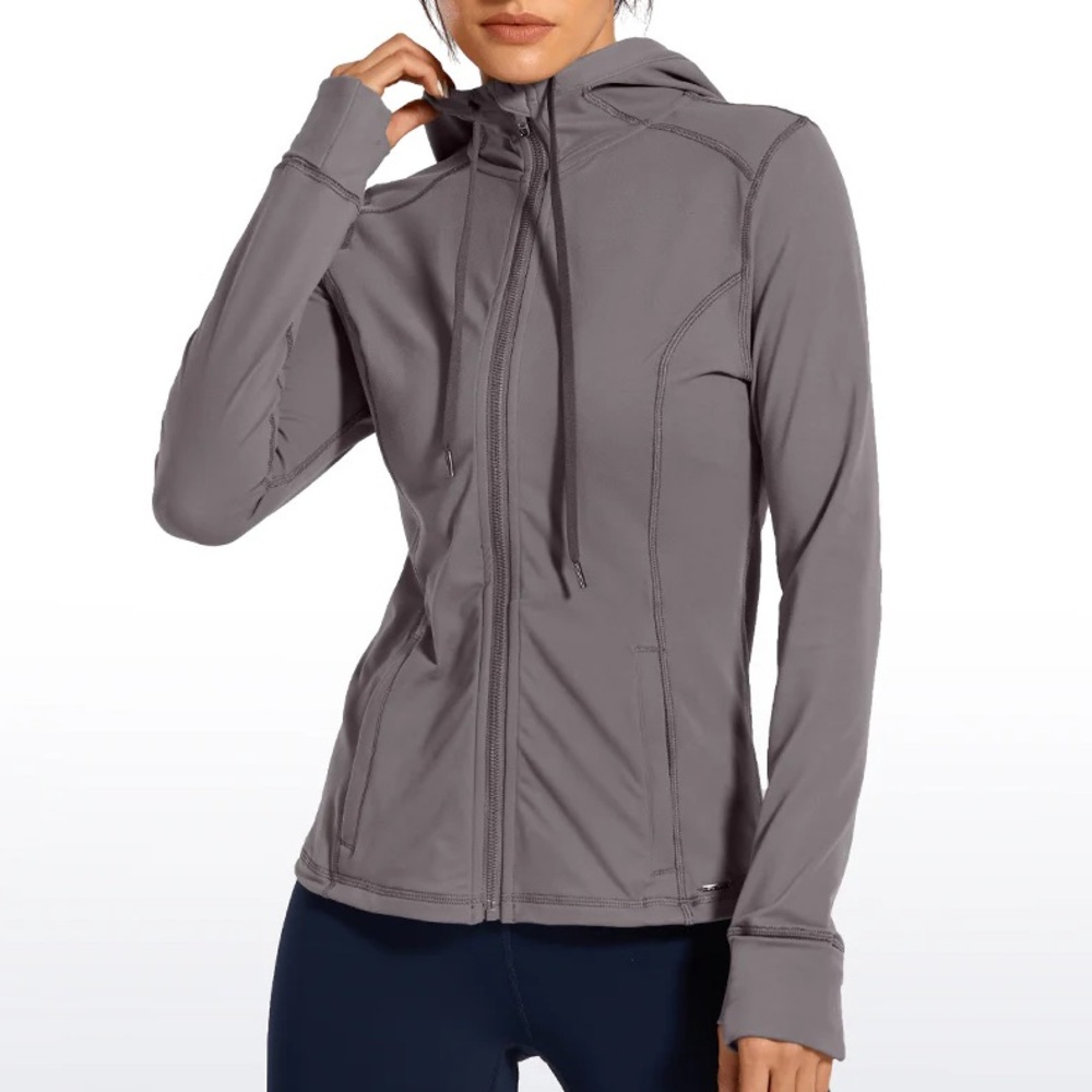 CRZ YOGA Hooded Jacket w/ Pockets, Back Zipper NWT Sz XS